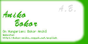 aniko bokor business card