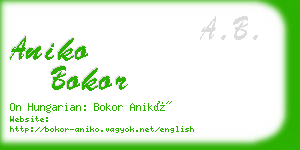 aniko bokor business card